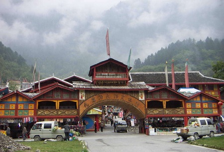 Tibetan village in Jiuzhaigou